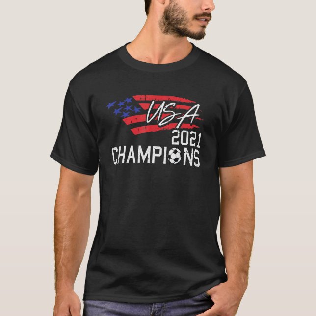 USA Champions 2021 Soccer American Football Team S T-Shirt (Front)