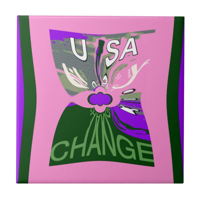 USA Change Art Print Tile (Front)