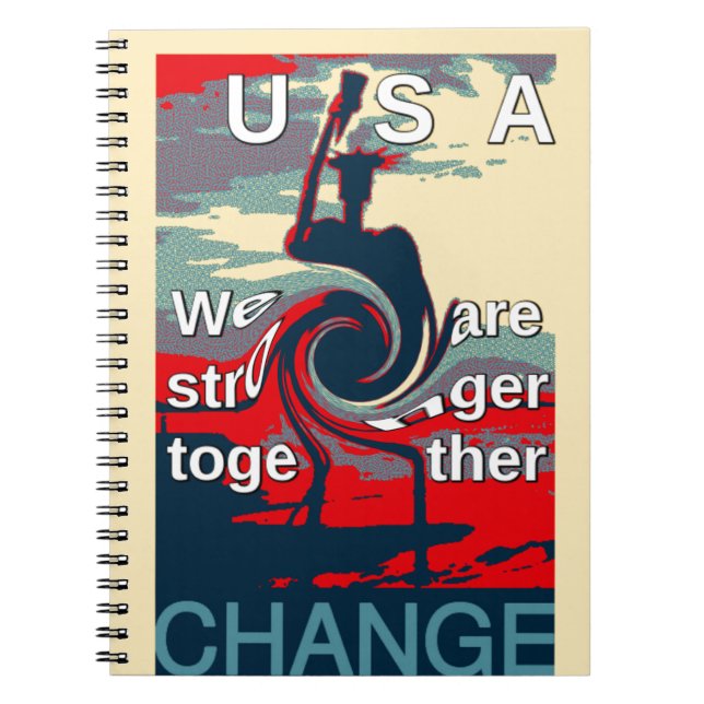 USA Change: Stronger Together Unity Design Notebook (Front)