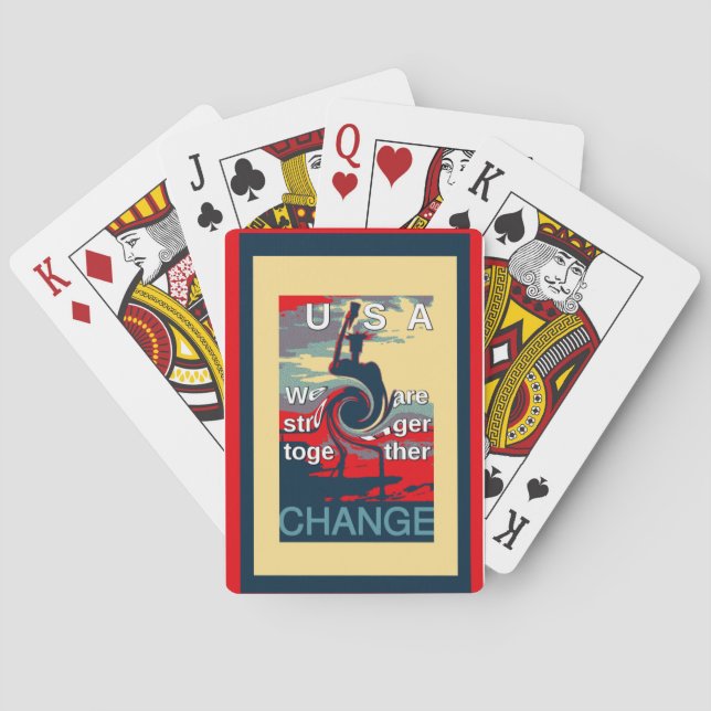 USA Change: Stronger Together Unity Design Playing Cards (Back)