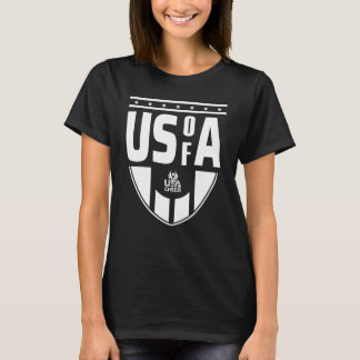 USA Cheer Black US of A Fan Tee