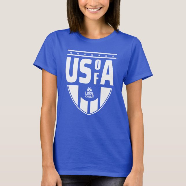USA Cheer Royal Blue US of A Fan Tee (Front)