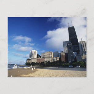 USA, Chicago, Illinois, Oak Street Beach and Postcard