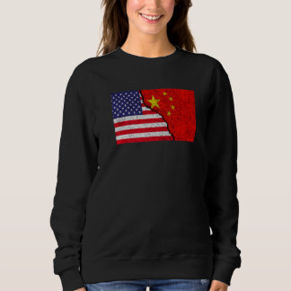 Usa China Vintage Flag For Chinese Americans Ameri Sweatshirt