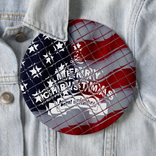 USA Christmas: A Festive Celebration of Freedom 6 Cm Round Badge