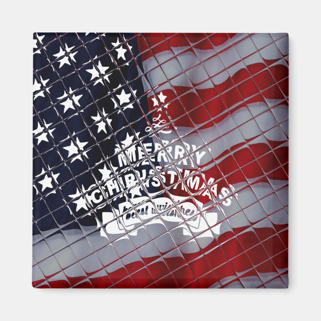 USA Christmas: A Festive Celebration of Freedom Magnet (Front)