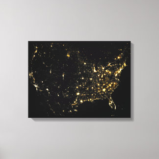 USA City Lights at Night Canvas Print