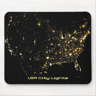 USA City Lights at Night Mouse Mat
