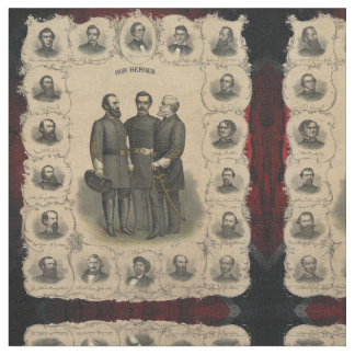 🏛️ USA Civil War Heroes History Buff Fabric