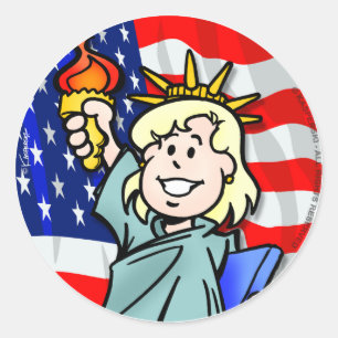 USA CLASSIC ROUND STICKER