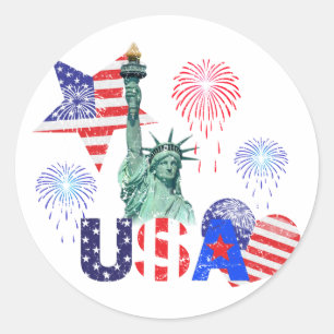 USA CLASSIC ROUND STICKER