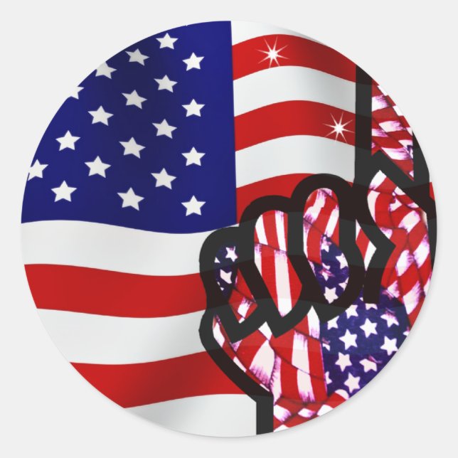 USA!_ CLASSIC ROUND STICKER (Front)