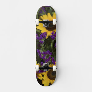 USA, close-up of bridal flower arrangement, Skateboard