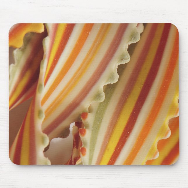 USA. Close-up of dried rainbow pasta noodles. Mouse Mat (Front)