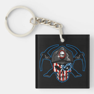 USA COAL MINER SKULL DESIGN KEY RING