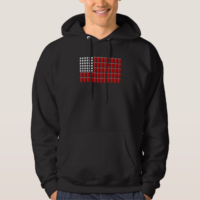 USA College Party Game Spring Break Beer Pong Hoodie (Front)
