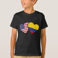 USA Colombia Flag Heart Colombian American Love Gi