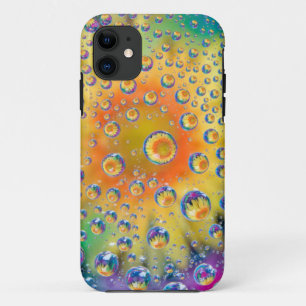USA, Colorado, Lafayette. Water bubbles on glass 2 iPhone 11 Case