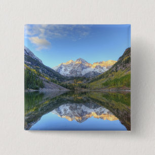 USA, Colorado, Maroon Bells-Snowmass 15 Cm Square Badge