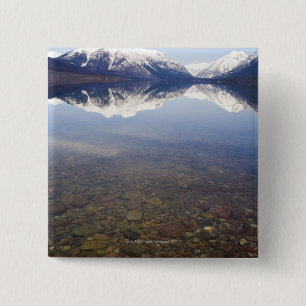 USA, Colorado, Mountains reflected in lake 15 Cm Square Badge