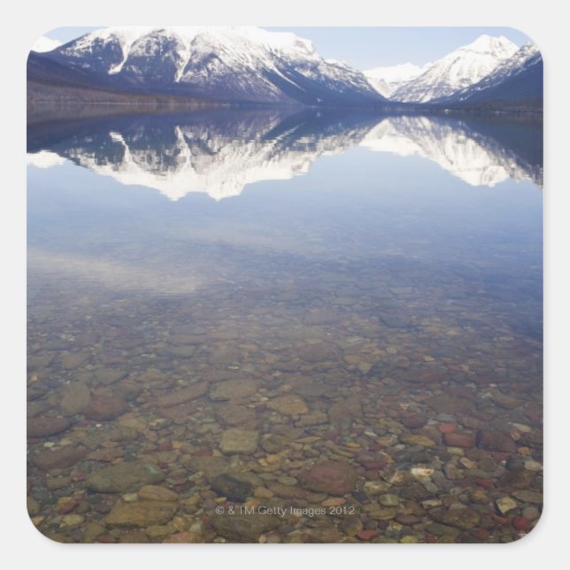 USA, Colorado, Mountains reflected in lake Square Sticker (Front)