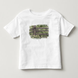 USA, Colorado, Wild Chamomile around log fence Toddler T-Shirt