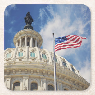 USA, Columbia, Washington DC, Capitol Building Square Paper Coaster