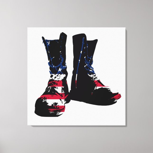 USA Combat Boots Canvas Print (Front)