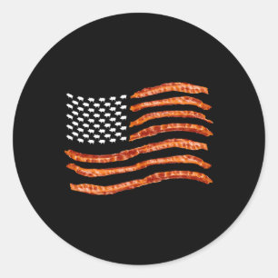 Usa Con Flag Cute Us Dried Pigs Funny 4th Of July  Classic Round Sticker