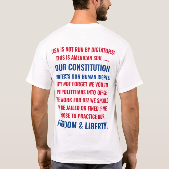 USA CONSTITUTION, FREEDOM & LIBERTY 2020 QUOTE T-Shirt (Back)
