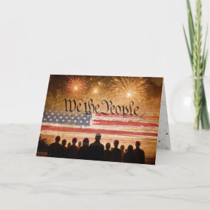 USA Constitution With Flag for Birthday Card