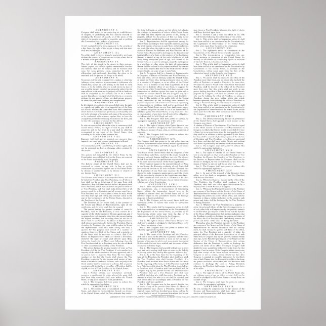 USA Constitutional Amendments Poster (Front)