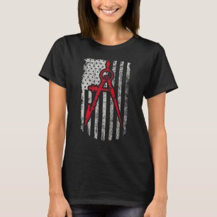 Usa Construction Professional American Flag Archi T-Shirt