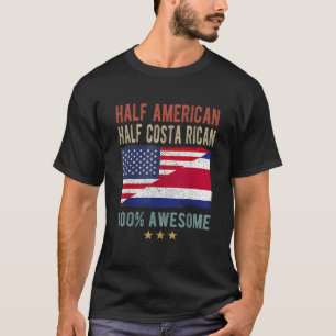 USA Costa Rica Flag Half American Half Costa Rican T-Shirt