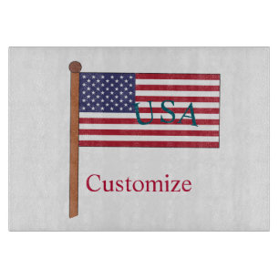 USA Country Flag Thunder_Cove Cutting Board