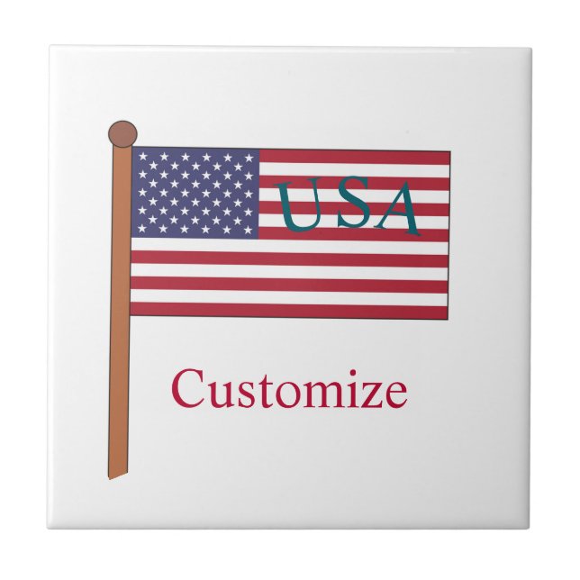 USA Country Flag Thunder_Cove Tile (Front)