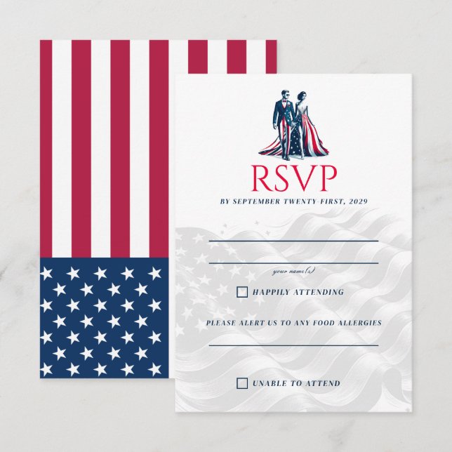 USA Couple RSVP Card (Front/Back)