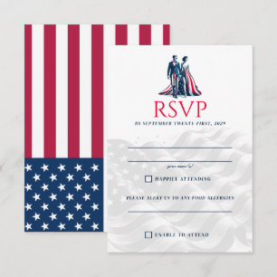USA Couple RSVP Card