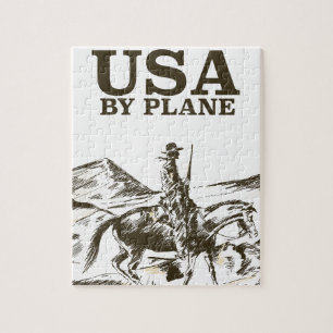 USA Cowboy Travel poster Jigsaw Puzzle