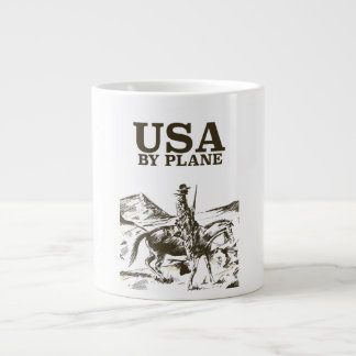USA Cowboy Travel poster Large Coffee Mug