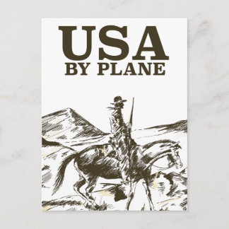 USA Cowboy Travel poster Postcard