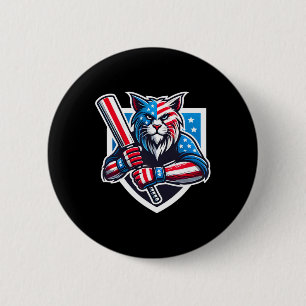 Usa Cricket In American Colors Red White And Blue 6 Cm Round Badge