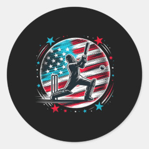 Usa Cricket Jersey Usa Cricket Team Lover Supporte Classic Round Sticker