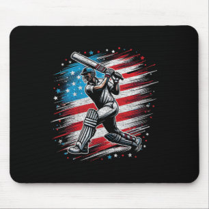 Usa Cricket Patriotic Design Cricket Lover Present Mouse Mat