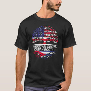 USA & Cuba Flags American Grown Cuban Roots T-Shirt