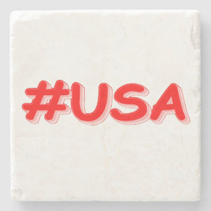 "#USA" Cute Design. Buy Now Stone Coaster