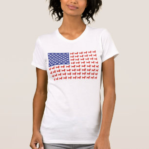 USA Dachshund American Flag T-Shirt