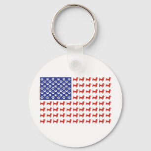 USA Dachshund Key Ring