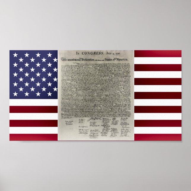 USA Declaration Independence Flag Poster (Front)