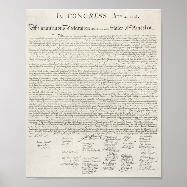 USA 📜 Declaration of Independence Poster (Front)